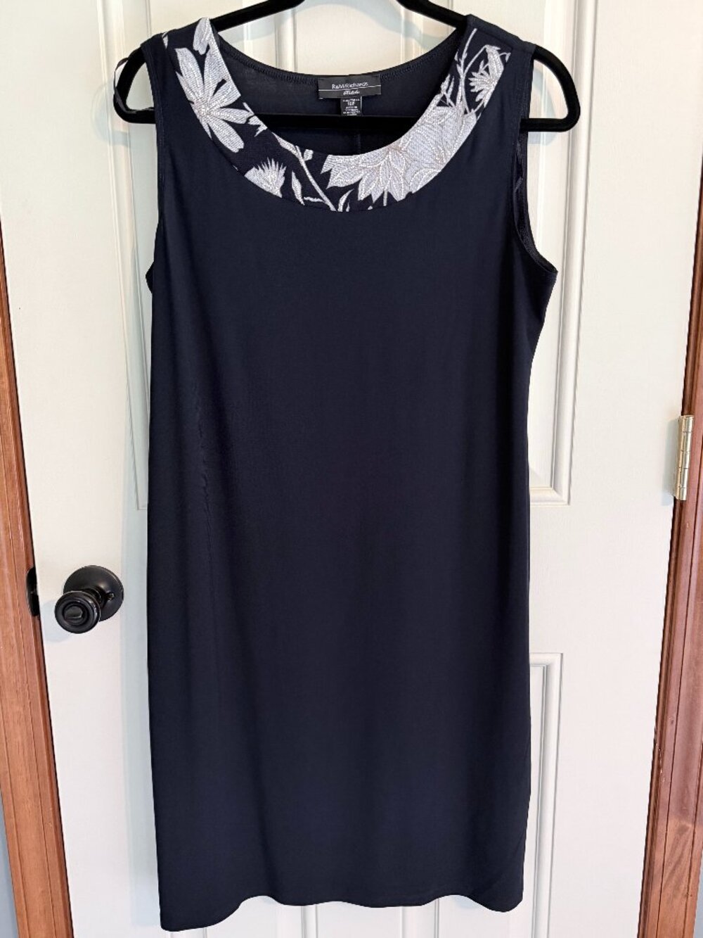 R & M Richards Blue sheath dress set.